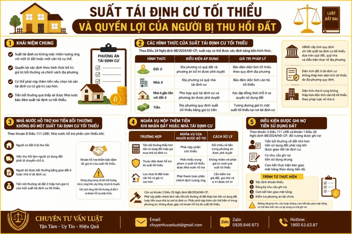 Suất tái định cư tối thiểu và quyền lợi người bị thu hồi đất