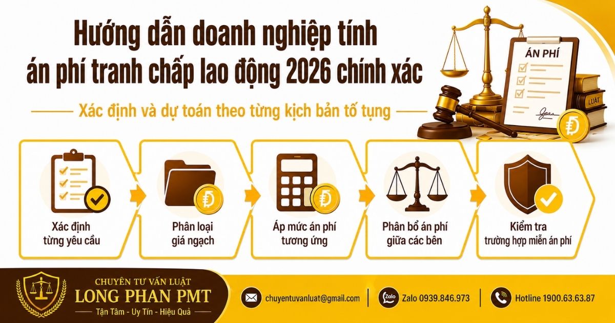 Án phí tranh chấp lao động 2026 và cách doanh nghiệp xác định, dự toán nghĩa vụ án phí.